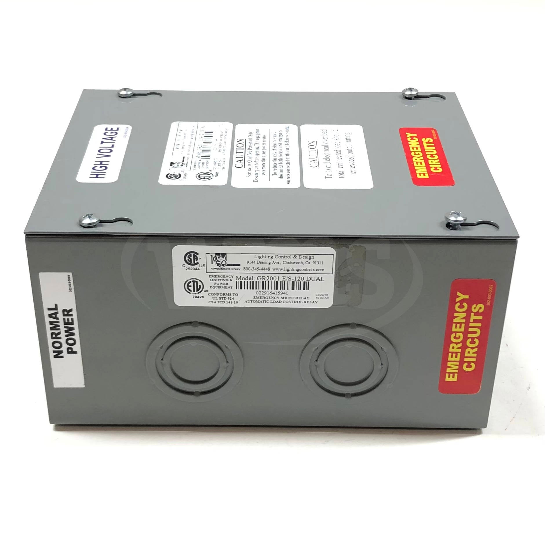 GR2001-E/S-120-Dual Lighting Control & Design Emergency Shunt Relay