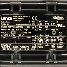 GST05-1M-VBR-080C32 Lenze Inverter Duty Motor 0,75 KW - 0