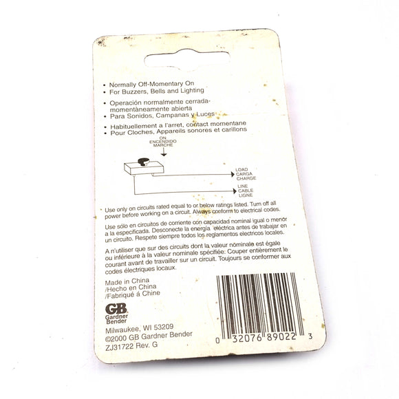 GSW-22 Gardner Bender Pushbutton, 6 Amps @120VAC