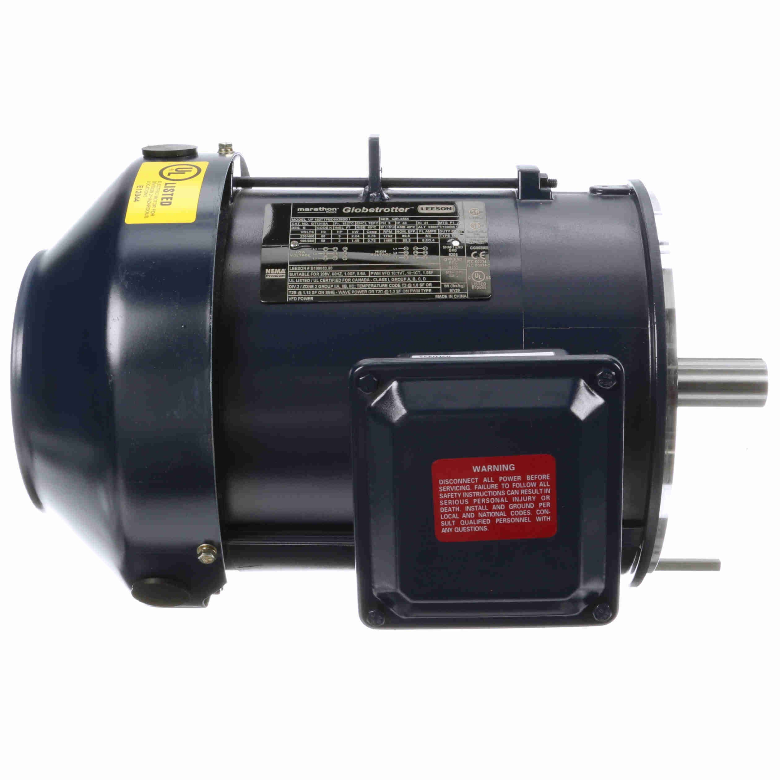 GT1310A Marathon 3HP Globetrotter Electric Motor, 1800RPM