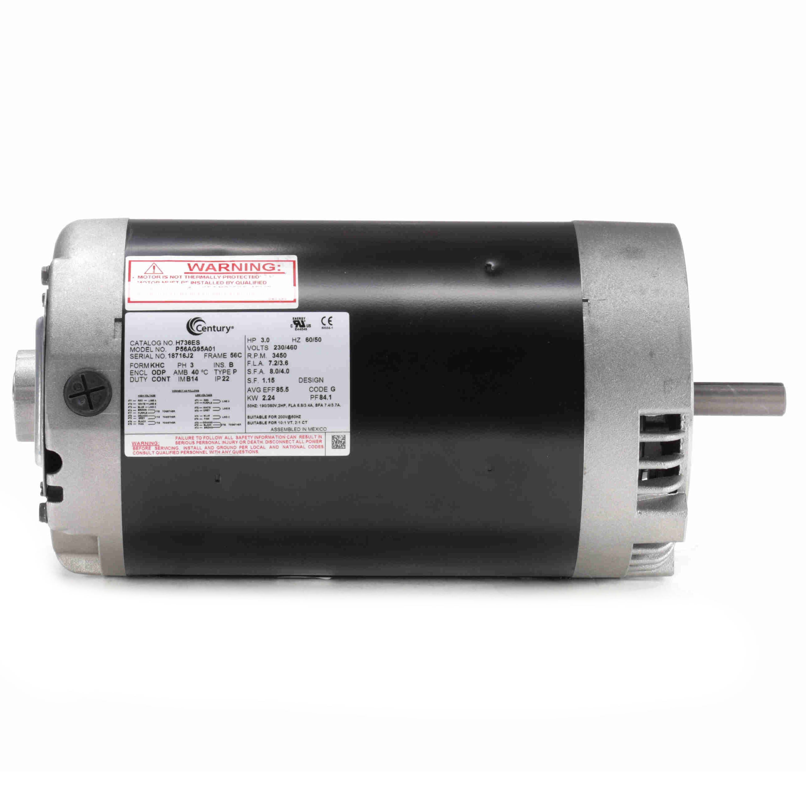 H736ES Century 3HP General Purpose Pump Electric Motor, 3600RPM - 0