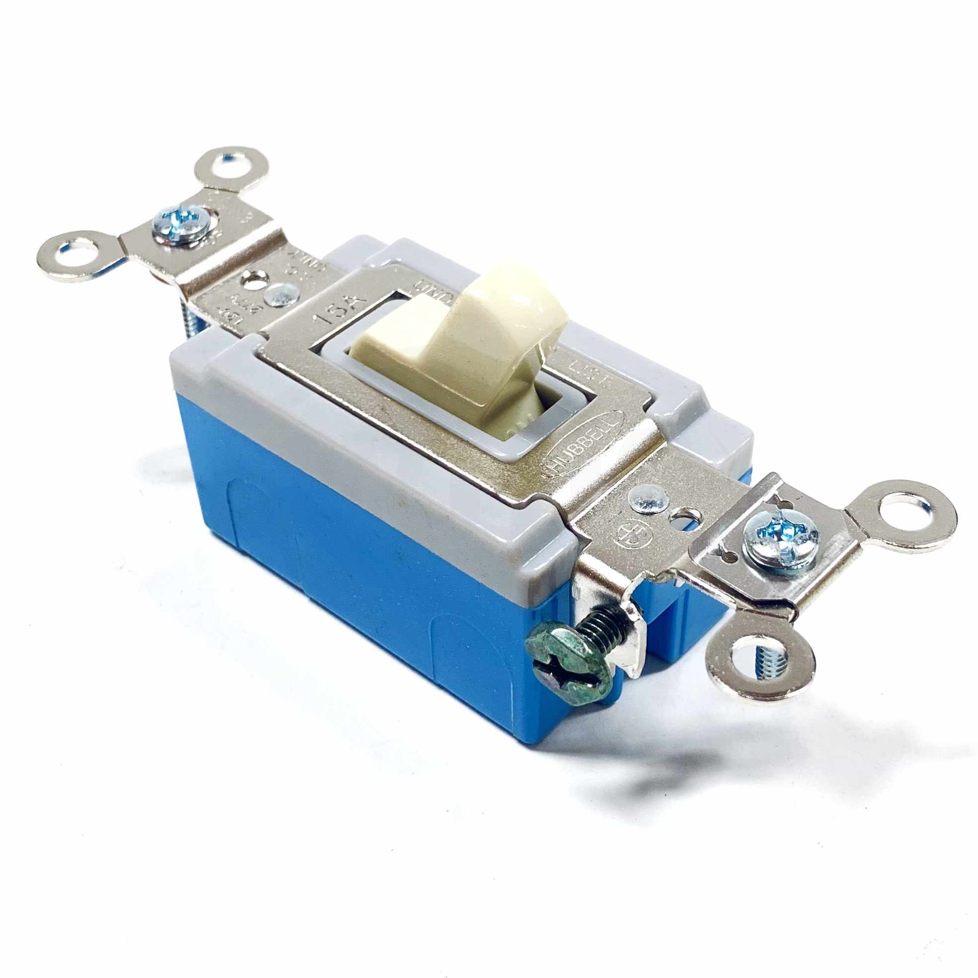 HBL1201I Hubbell Ivory Toggle Switch, Single Pole, 15A, 120-277VAC