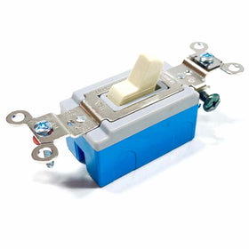 HBL1201I Hubbell Ivory Toggle Switch, Single Pole, 15A, 120-277VAC