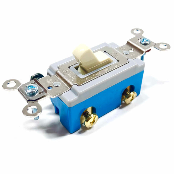 HBL1201I Hubbell Ivory Toggle Switch, Single Pole, 15A, 120-277VAC