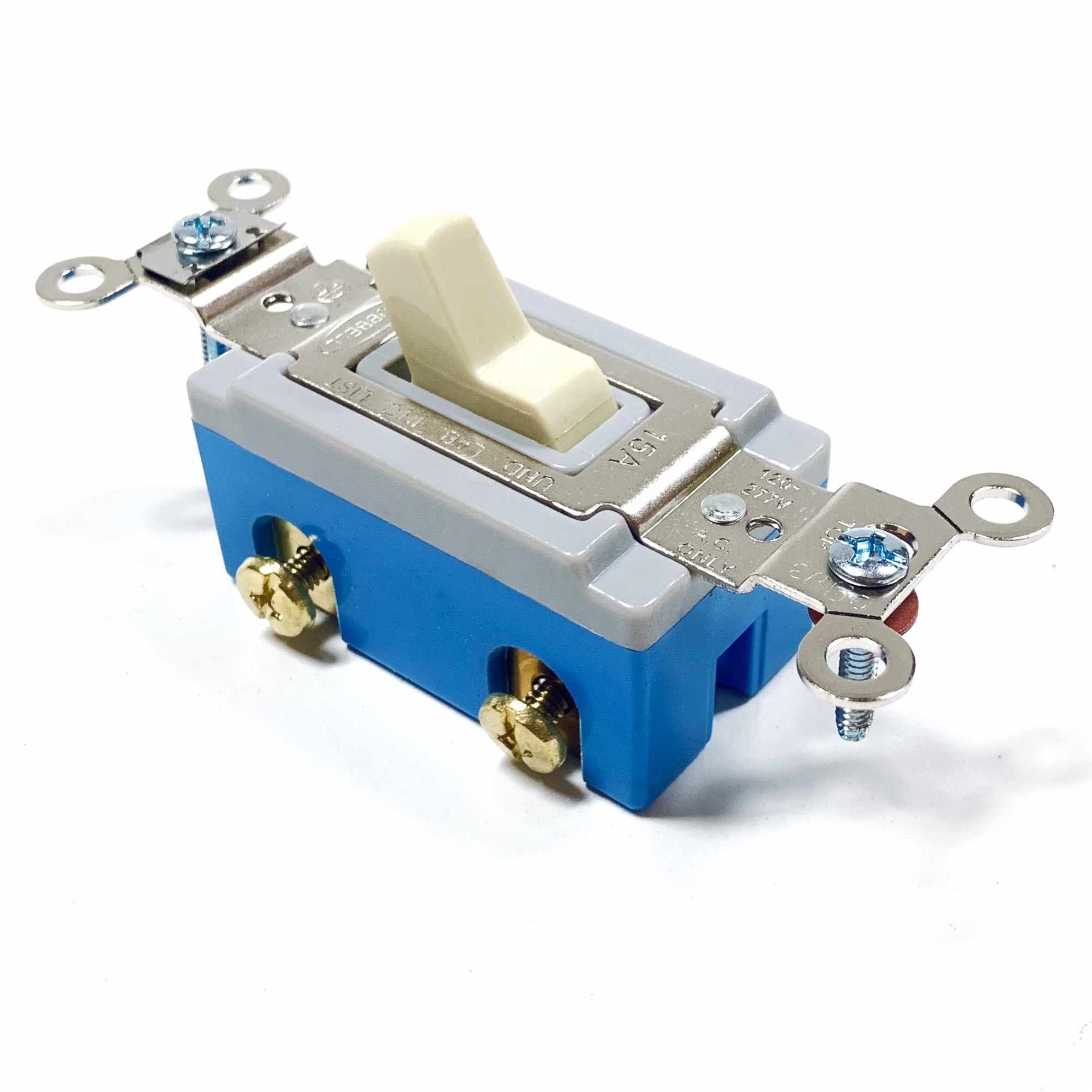 HBL1201I Hubbell Ivory Toggle Switch, Single Pole, 15A, 120-277VAC - 0