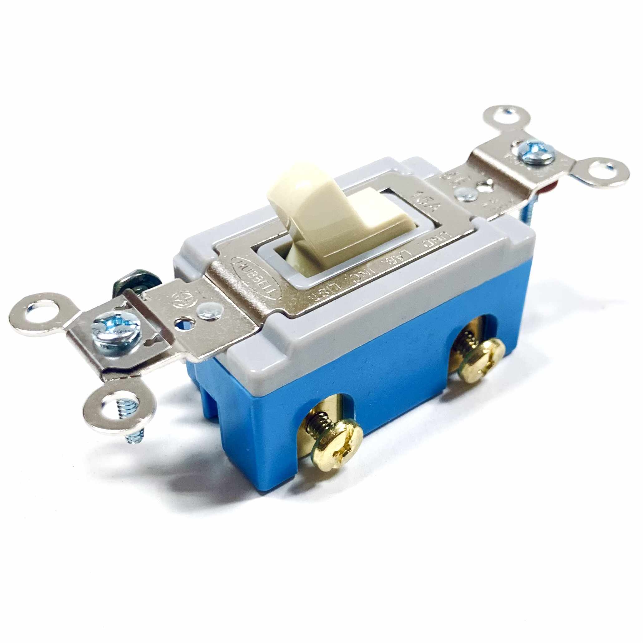 HBL1201I Hubbell Ivory Toggle Switch, Single Pole, 15A, 120-277VAC