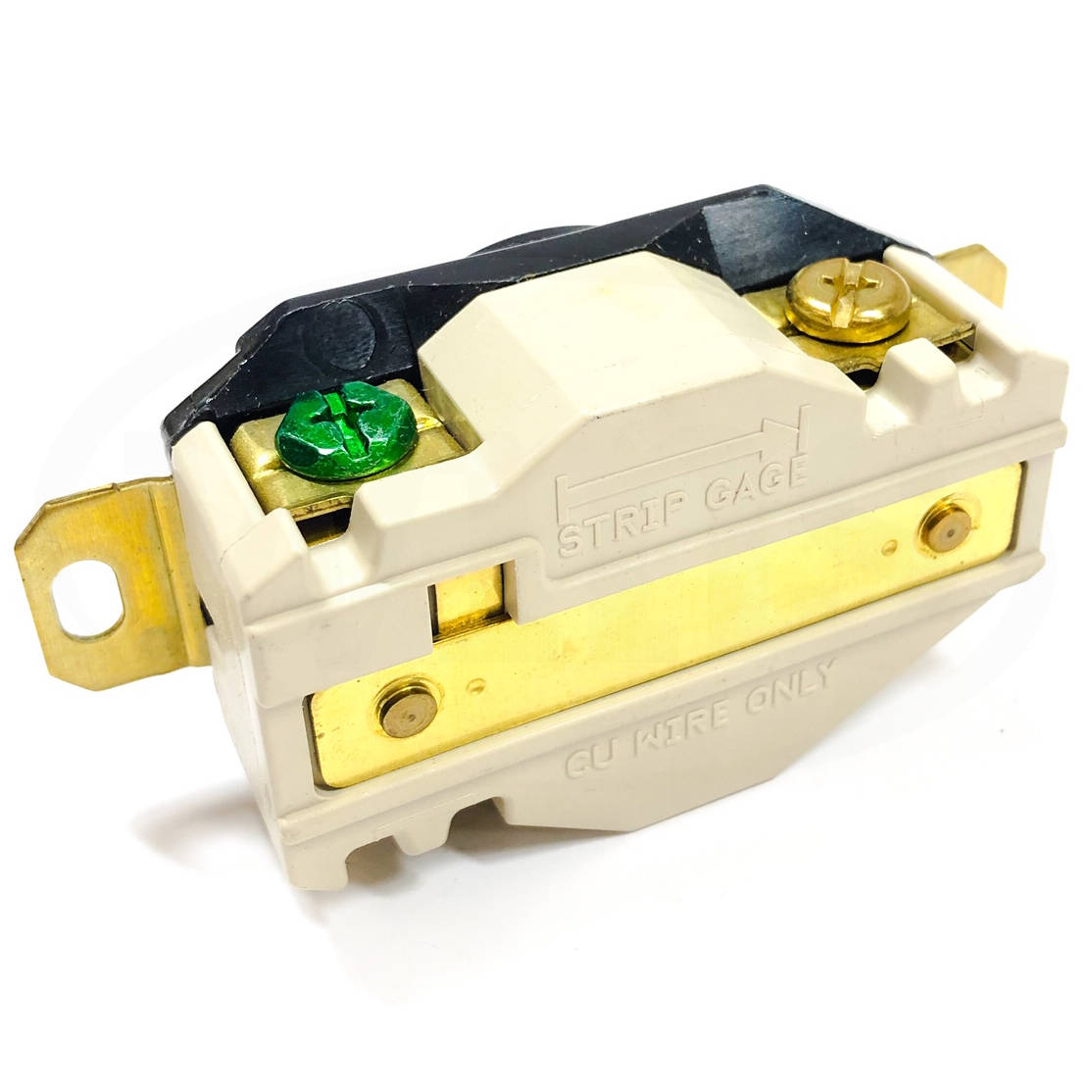 HBL1547 Hubbell Straight Blade Connector, Elastogrip Body, Nema 5-15R, Yellow