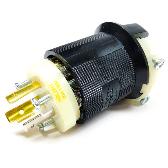 HBL2311 Hubbell Twist Lock Plug, 20A, 125V, 2-Pole, 3-Wire Grounding, 2311