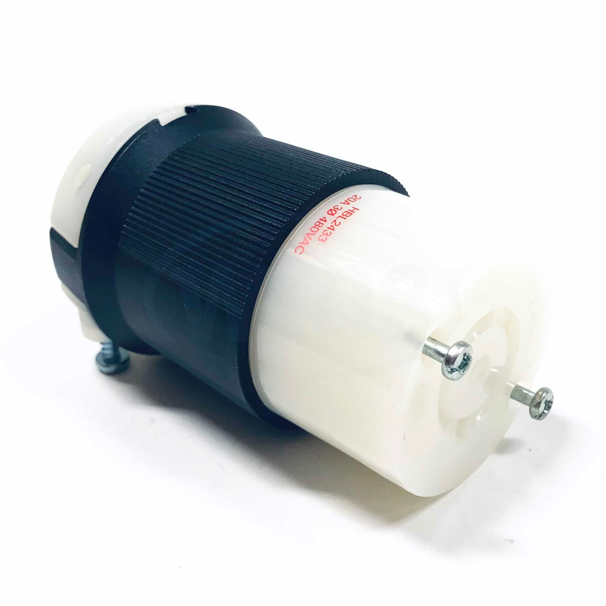 HBL2433 Hubbell Locking Connector, 3-Pole, 20 Amp, 480V, 3-Phase