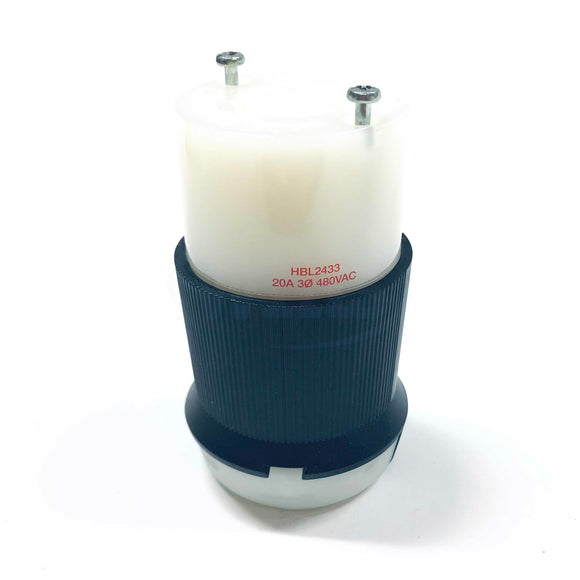 HBL2433 Hubbell Locking Connector, 3-Pole, 20 Amp, 480V, 3-Phase