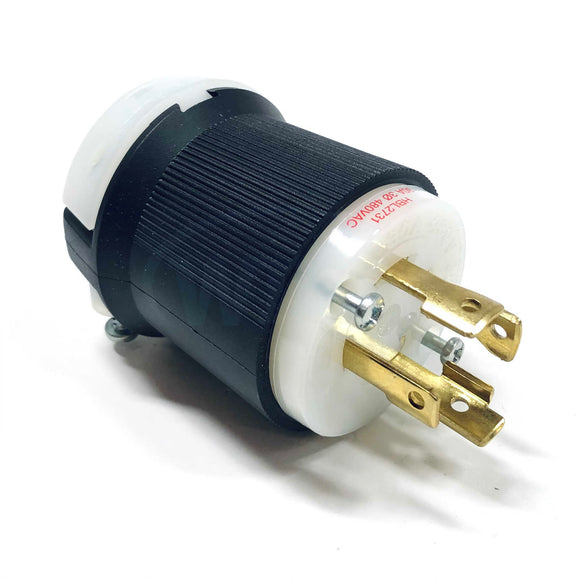 HBL2731 Hubbell InsulGrip Twist-Lock Plug, 30A, 3-Phase, 480VAC, 3-Pole