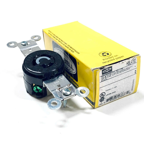 HBL4760 Hubbell Twist-Lock Single Receptacle, 15A, 277V, 2-Pole
