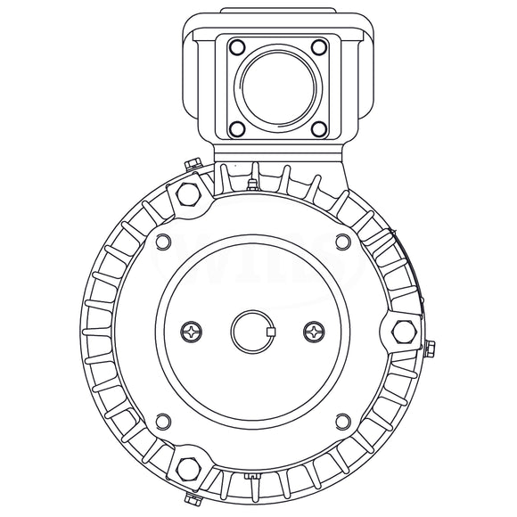 HBV0022C Teco-Westinghouse 2HP MAX-E2/841 Cast Iron Electric Motor, 3600RPM