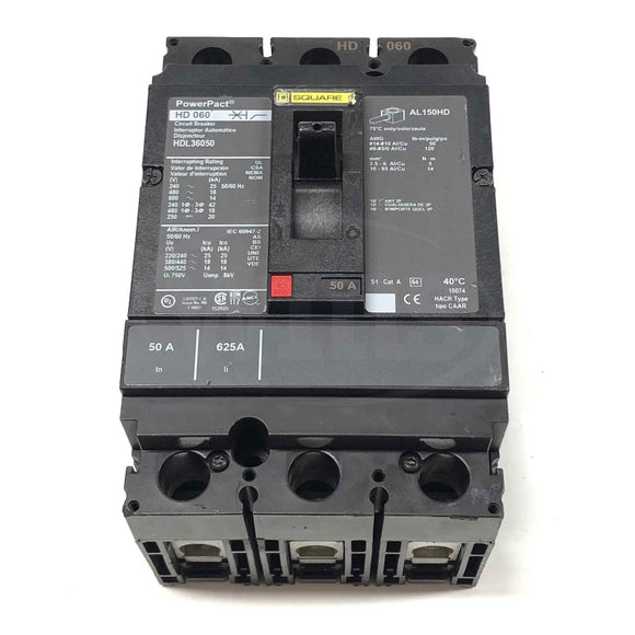 HDL36050 Square D Circuit Breaker, 3 Pole, 50/60HZ