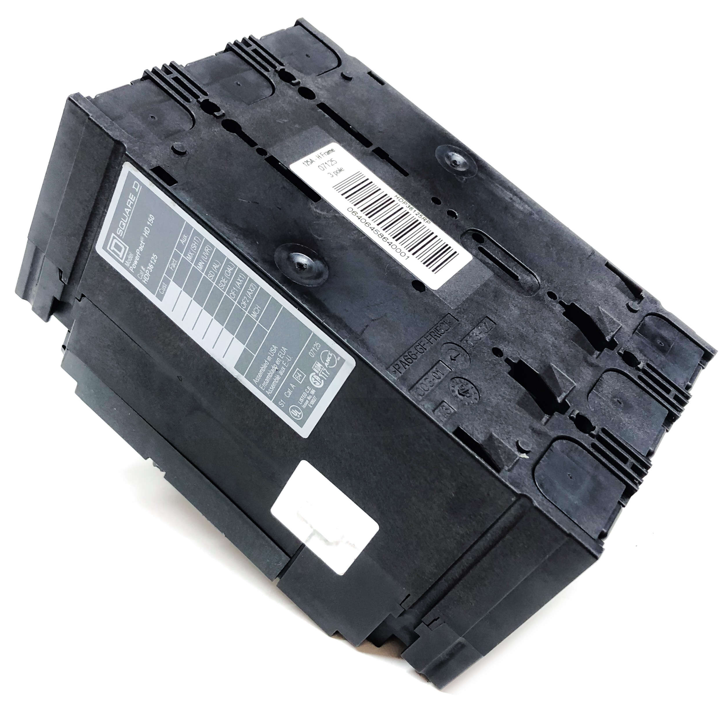 HDP36125 Square D PowerPact Thermo-Magnetic Circuit Breaker, 125 Amp 3-Pole - 0