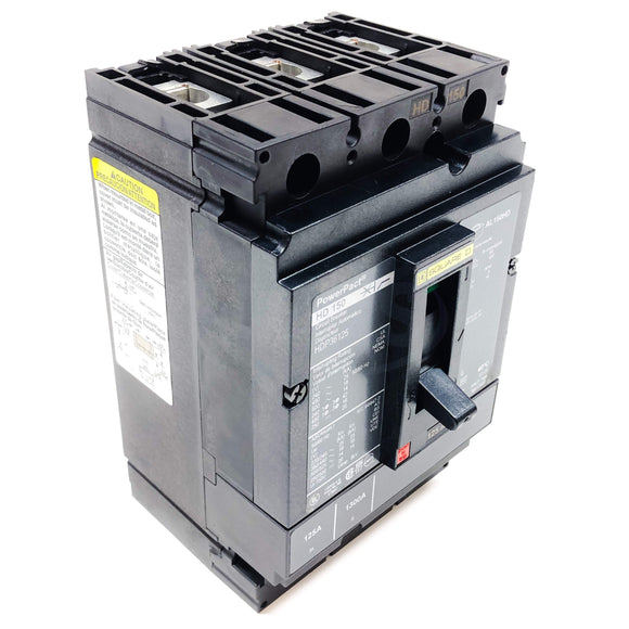 HDP36125 Square D PowerPact Thermo-Magnetic Circuit Breaker, 125 Amp 3-Pole