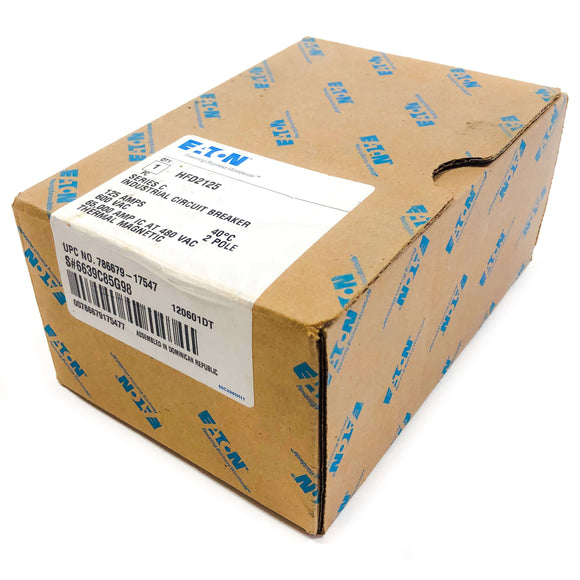 HFD2125 Eaton Industrial Circuit Breaker, 125 Amps, 2 Pole