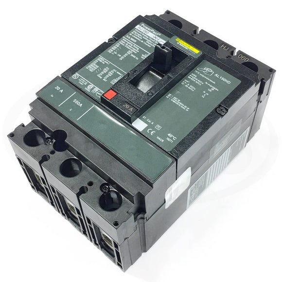 HJL36020 Square D PowerPact Circuit Breaker, 20 Amp