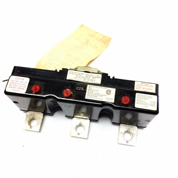 Westinghouse Cutler Hammer 3 Pole 225 Amp Trip Uni