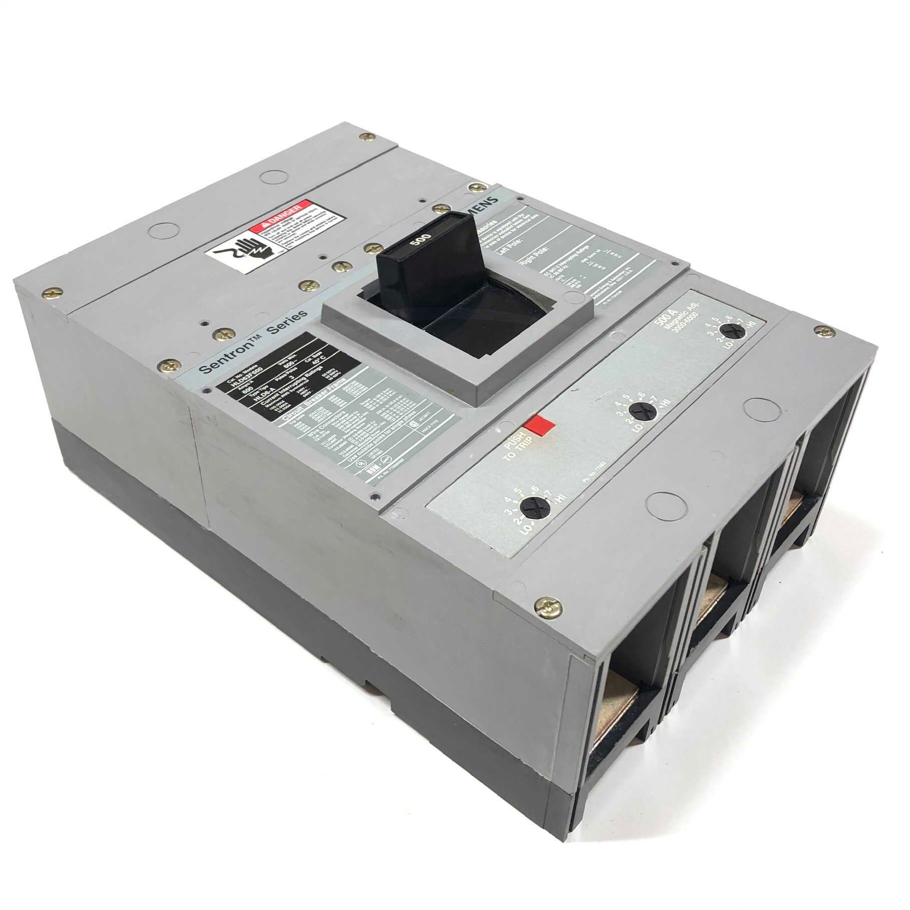 HLD63F500 Siemens / ITE Circuit Breaker 500 Amp Trip Unit, 600 Volt,
