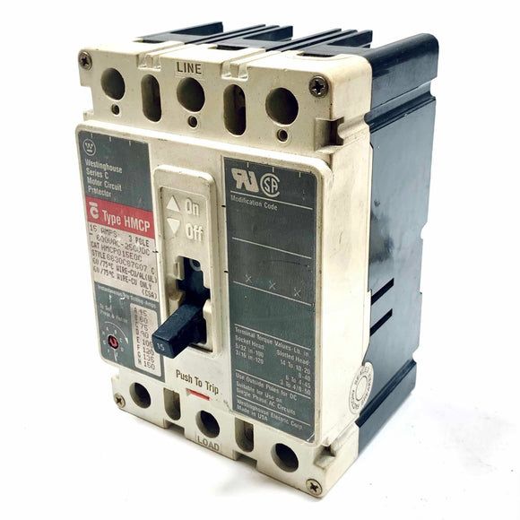 HMCP015E0C Westinghouse Circuit Breaker, 15A, Series C, 3-Pole, 600V
