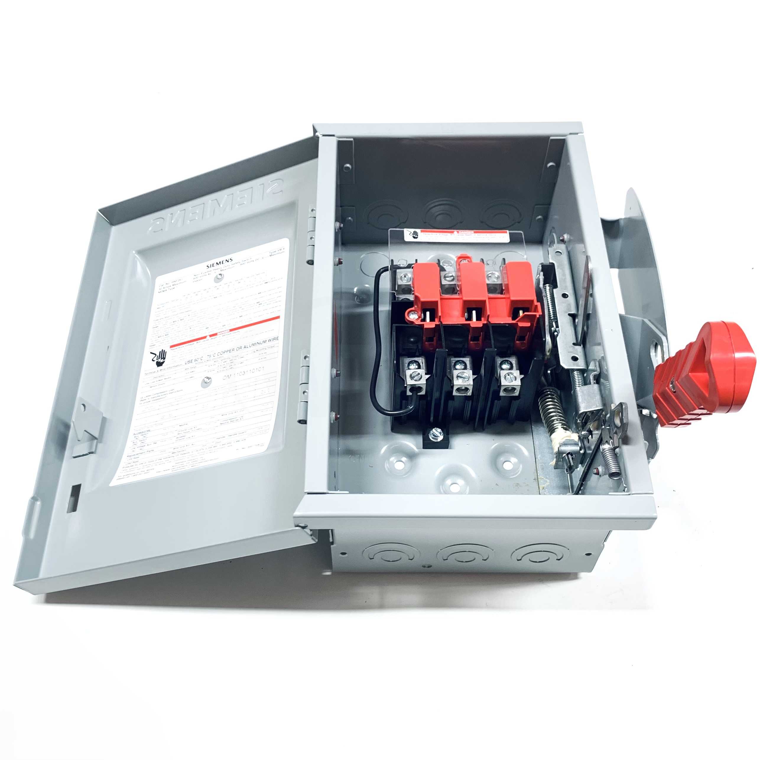 HNF261 Siemens Heavy-Duty Safety Switch, 2P, 30A, 600V, NEMA Type 1