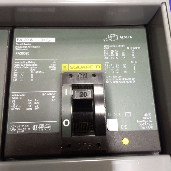 HV071A Square D I-Line Electrical Panel, 480VAC 3-Phase 60Hz
