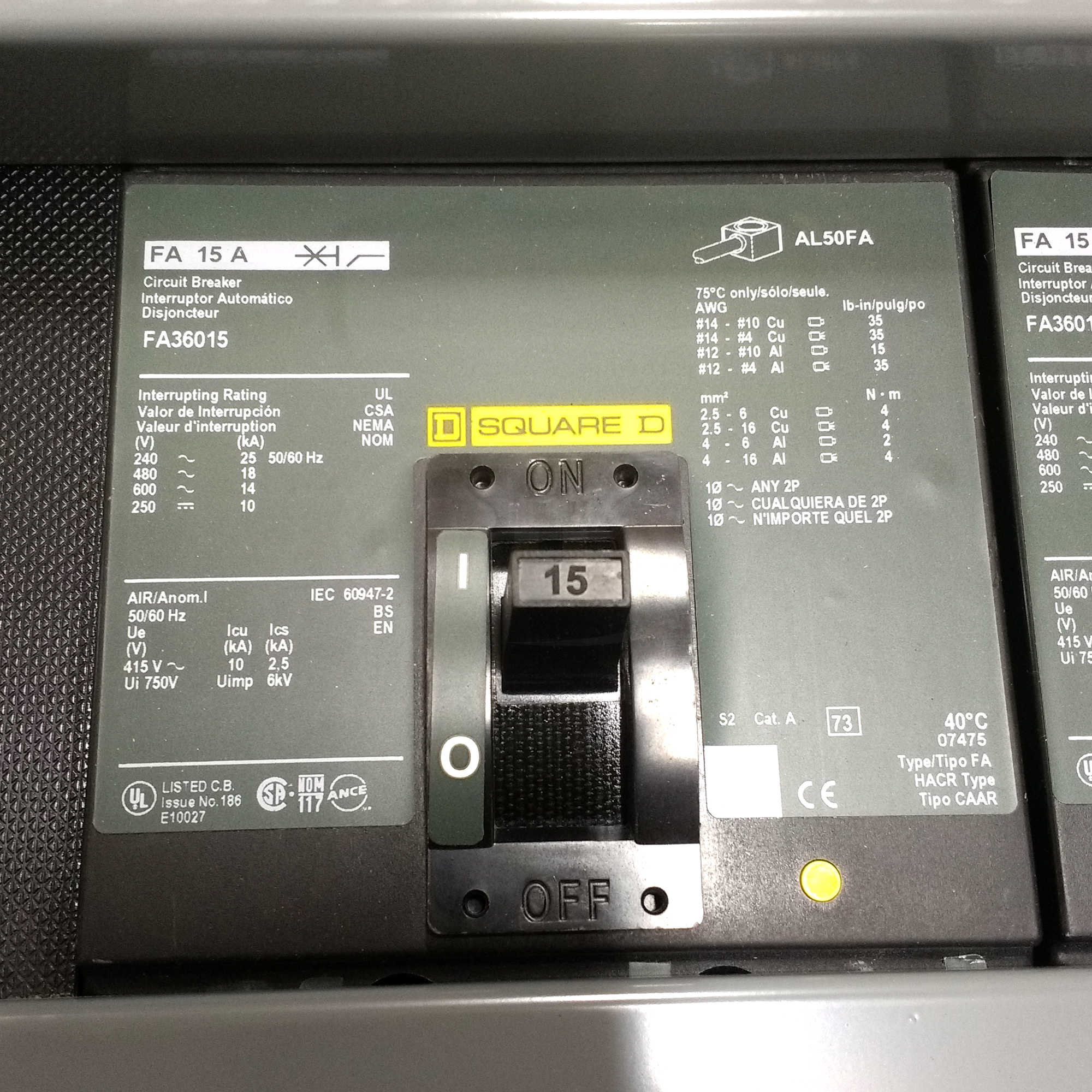 HV071B Square D I-Line Electrical Panel, 480VAC 3-Phase - 0