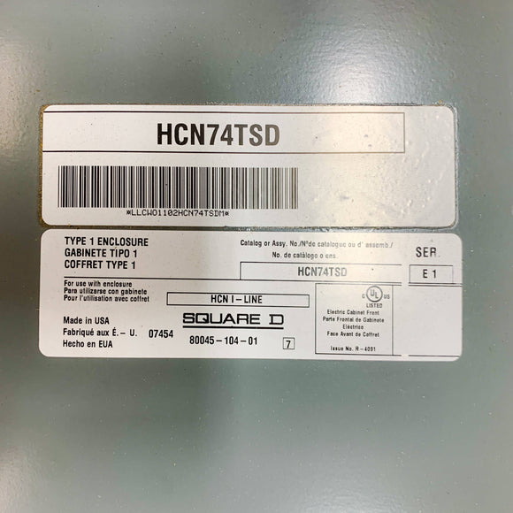 HV071C Square D I-Line Electrical Panel, 480VAC 3-Phase 100 Amps