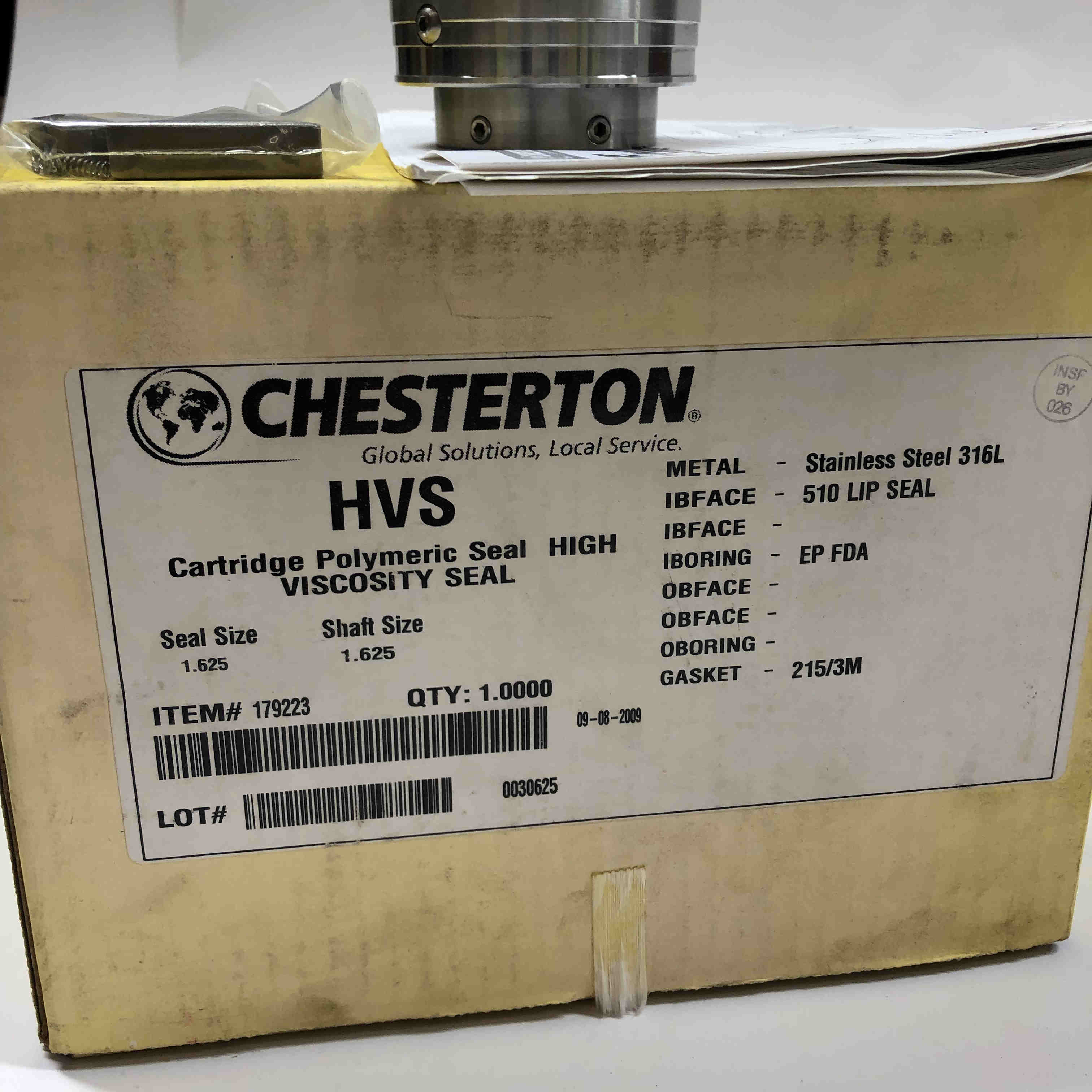 HVS Chesterton Cartridge Polymeric Seal, High Viscosity Seal 1.625 Shaft, 179223 - 0