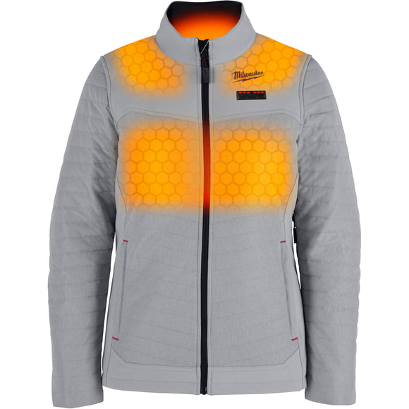 F102G-21M Milwaukee M12 Women's Heated AXIS Jacket, Gray, Medium