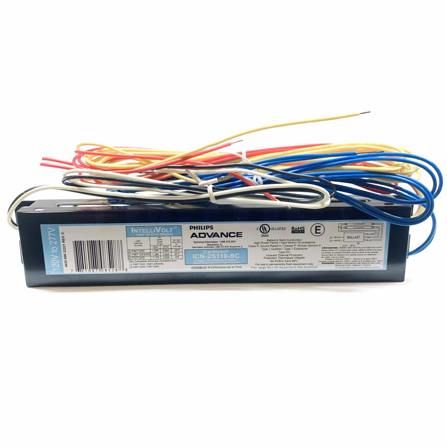 ICN-2S110-SC Philips Advance Centium Ballast, 120-277V - 0