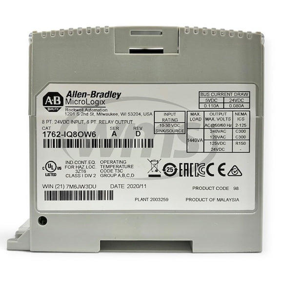 1762-IQ8OW6 Allen-Bradley 24VDC MicroLogix Expansion Combination I/O Module