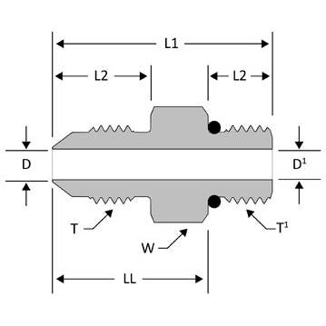 J10-8GC SSP 5/8" Male JIC x 3/4"-16 MB, 316SS