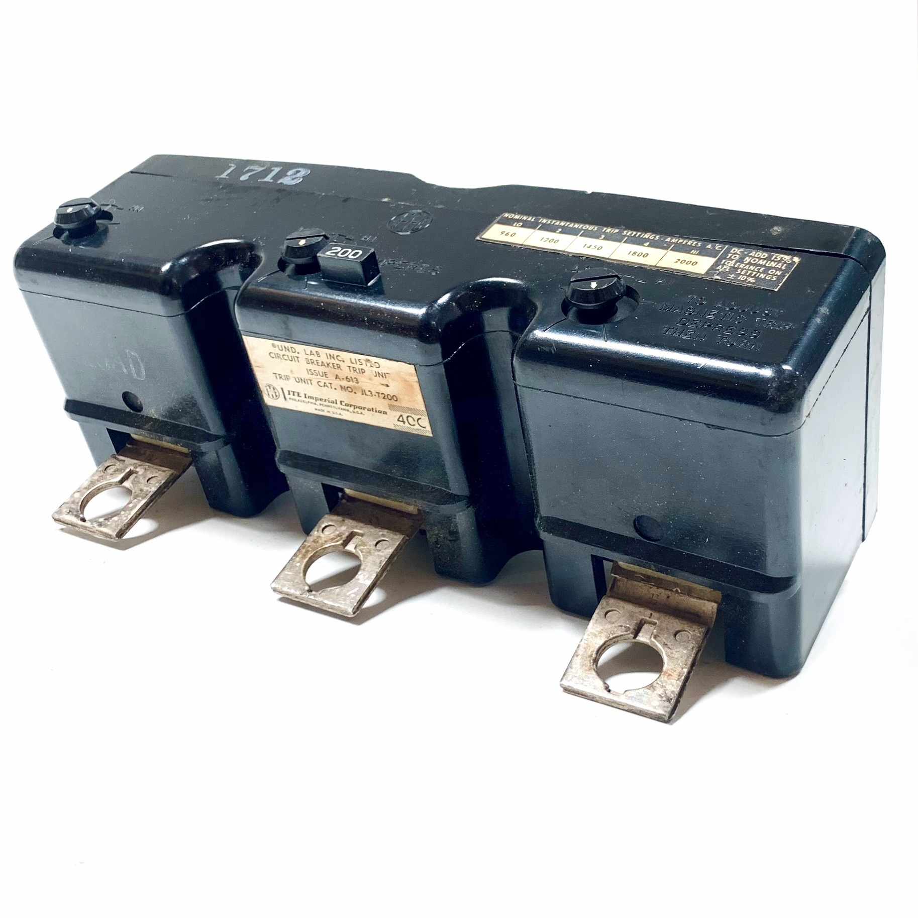 JL3-T200 ITE  Circuit Breaker Trip Unit, 200Amp - 0