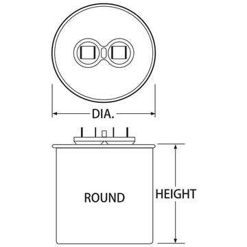 RD-45-370 Vanguard Run Capacitor, 370 Vac, 45 ?F