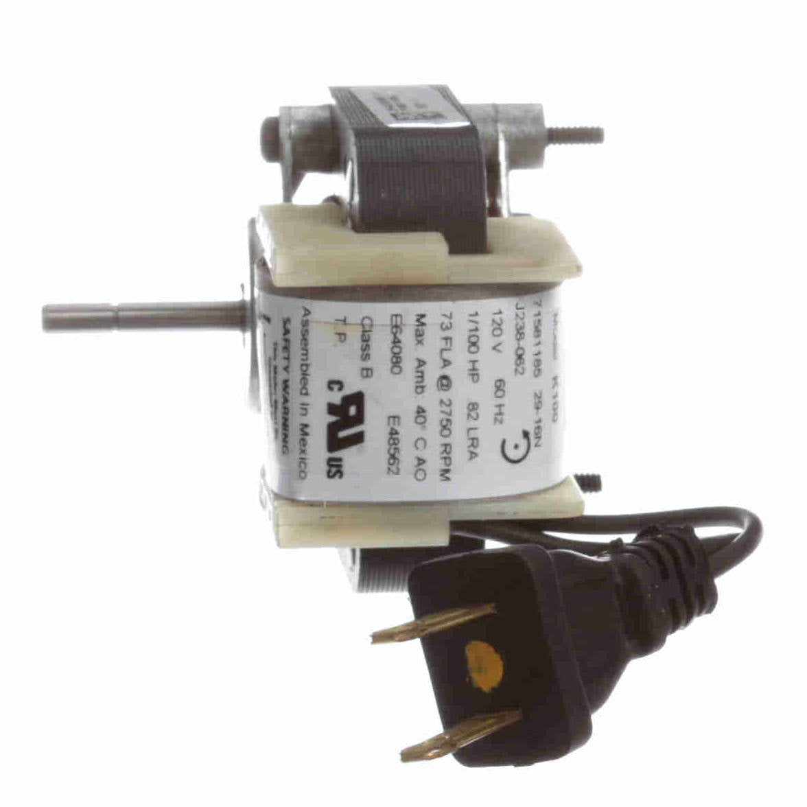 K100 Fasco 1/100HP Shaded Pole Electric Motor, 2750 RPM