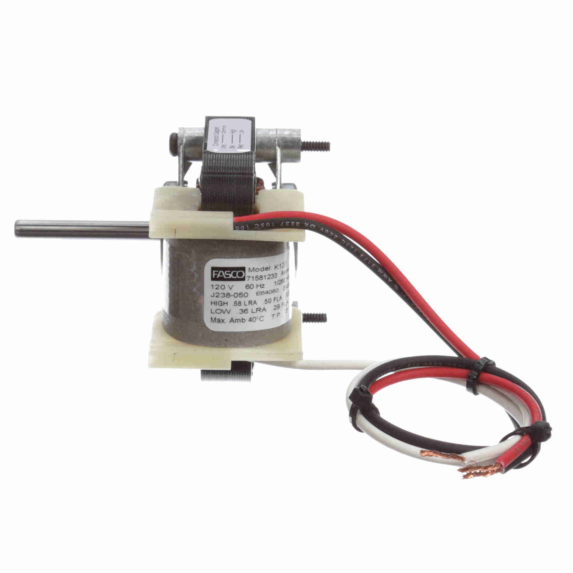 K120 Fasco 1/260HP Shaded Pole Fan Motor, 3000 RPM