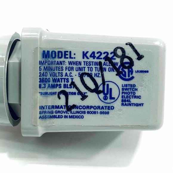 K4222 Intermatic Photoelectric Switch 240VAC, 50/60Hz, 3600W