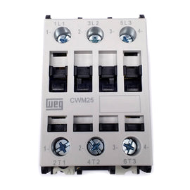 CWM25-00-30V18 WEG IEC Contactor, 25 Amp, 3 NO Power Poles