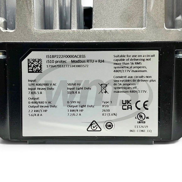 I51BP222F0000ACBSS Lenze Protec i510 3PH, 400/480V VFD