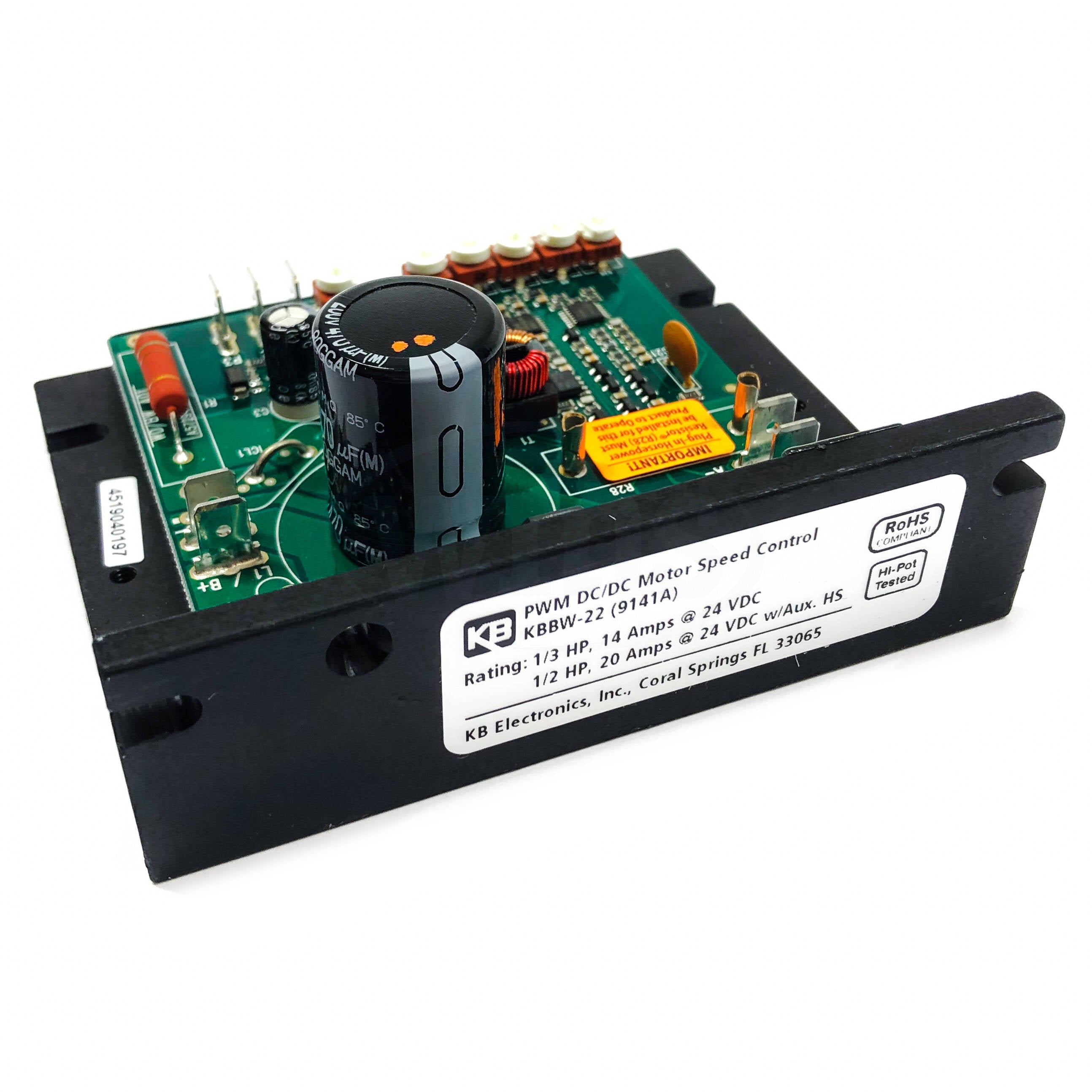 9141 KB Electronics Battery Powered DC/DC Motor Speed Control, 24VDC, 14 Amps