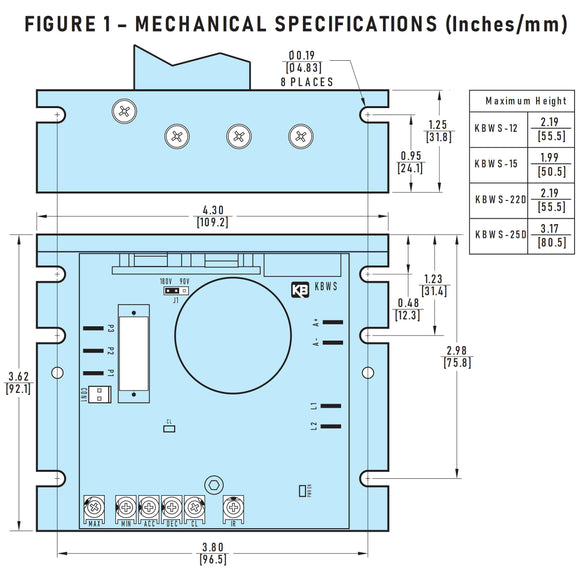 KBWS-22 KB Electronics Whisper-Drive PWM DC Motor Speed Control, 9492