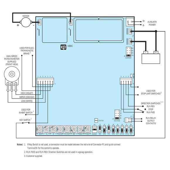9500 KB Electronics Battery DC/DC Variable Speed Control, 40 Amp 12/24VDC