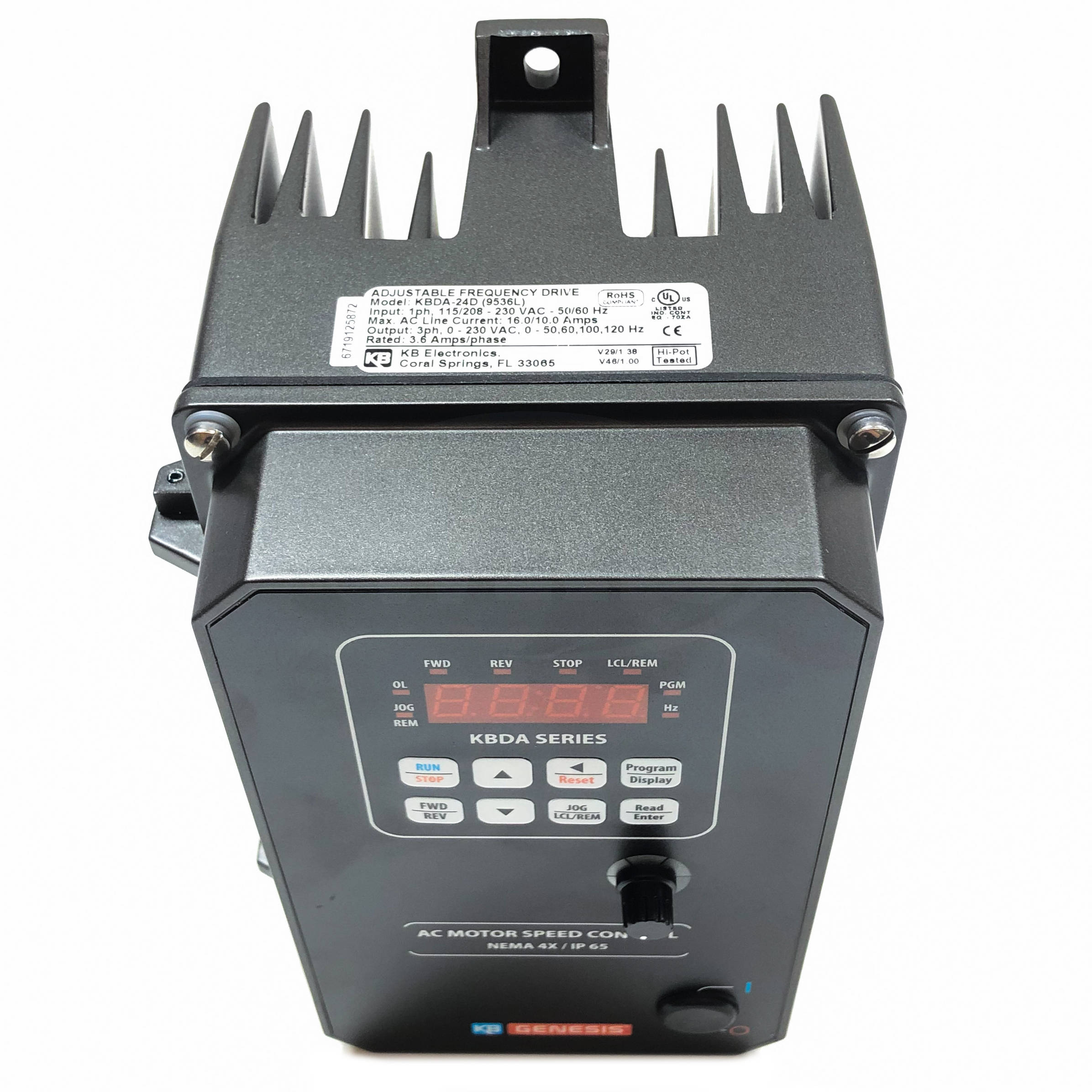 9536 KB Electronics 1HP/0.75kW Digital AC Inverter/Drive with CSP, Gray