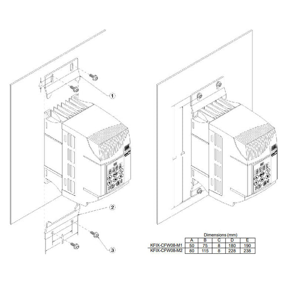KFIX-CFW08-M2 WEG Easy Mounting Kit, Size 2