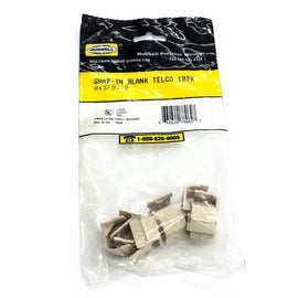 Hubbell SFBI10 Snap-In Blank Telco Cover, 10 Pack