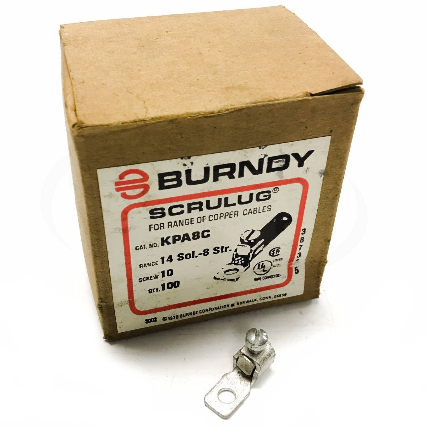KPA8C Burndy Scrulug, 14 ga Solid/8 ga Stranded