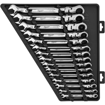 48-22-9513 Milwaukee 15-Piece Metric Flex Head Ratcheting Combination Wrench