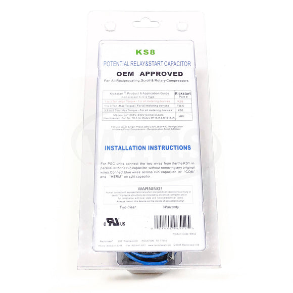 KS8 Kickstart Potential Relay & Start Capacitor
